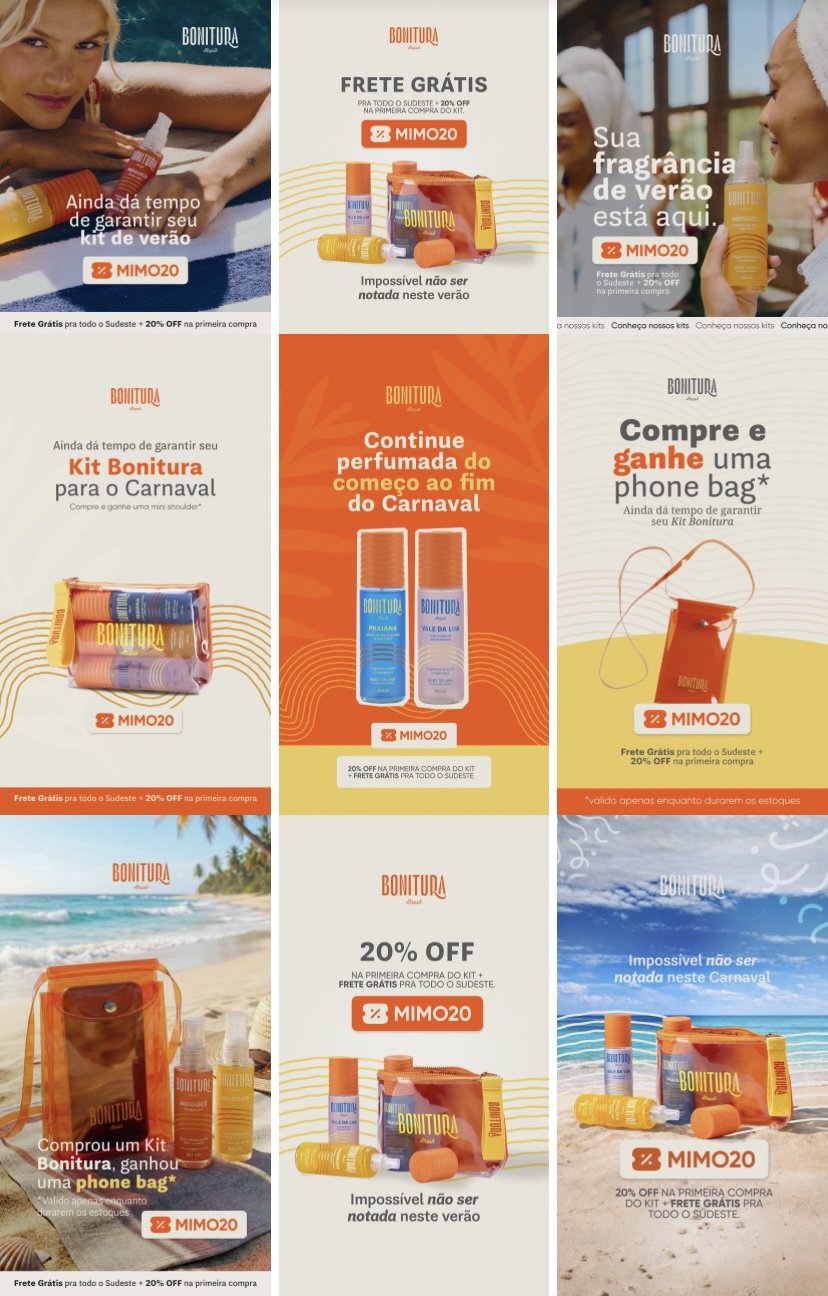 Seleção de designs para campanha de produtos de verão