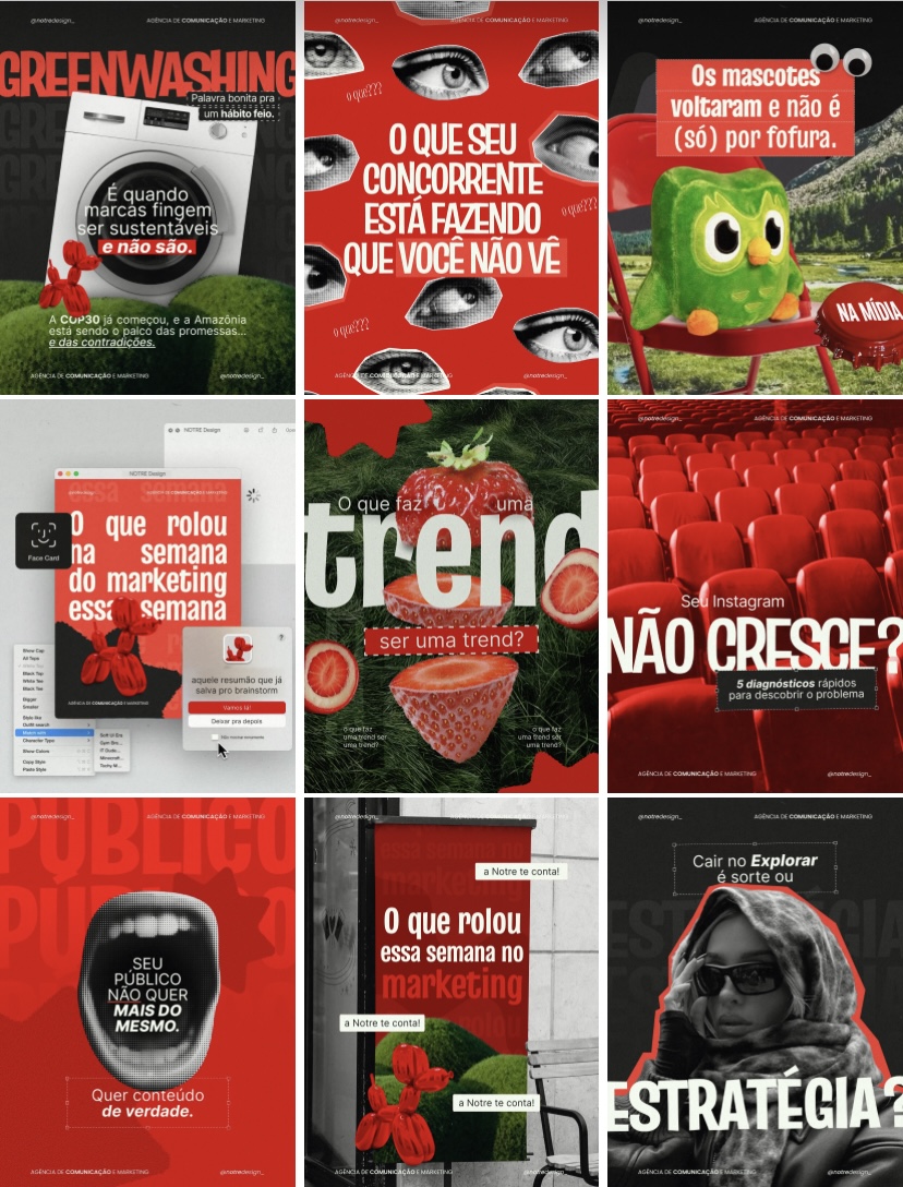 Seleção de designs sobre comunicação e marketing