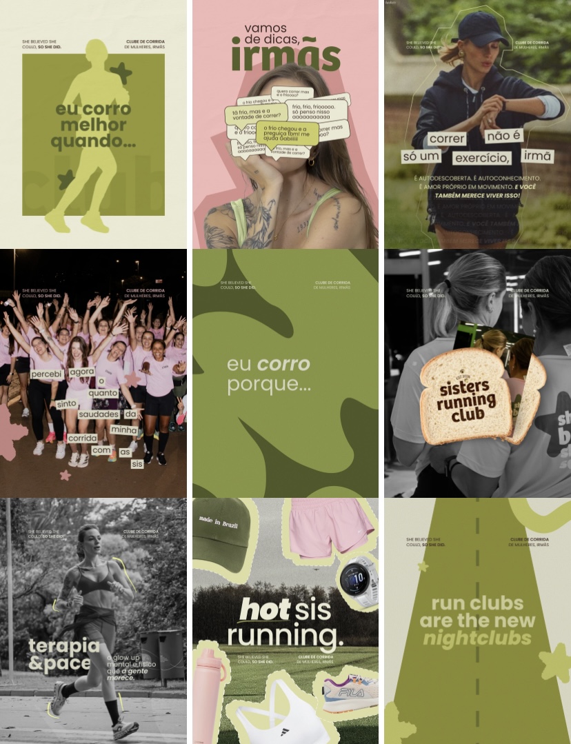 Seleção de designs para clube de corrida feminino